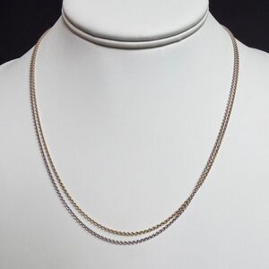 BREUNING 925 Sterling Silver & Gold Plated Cable Chain Necklace 18" Two-tone